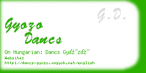 gyozo dancs business card